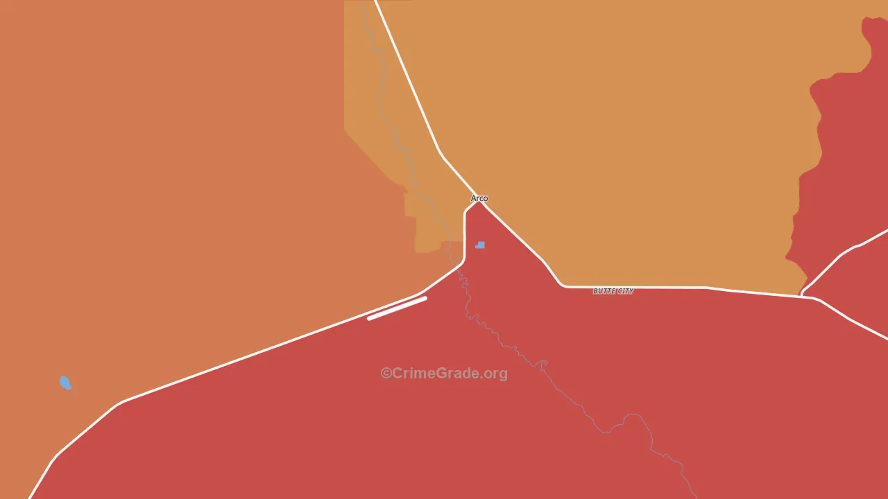 Butte City, ID Map of Assault Rates