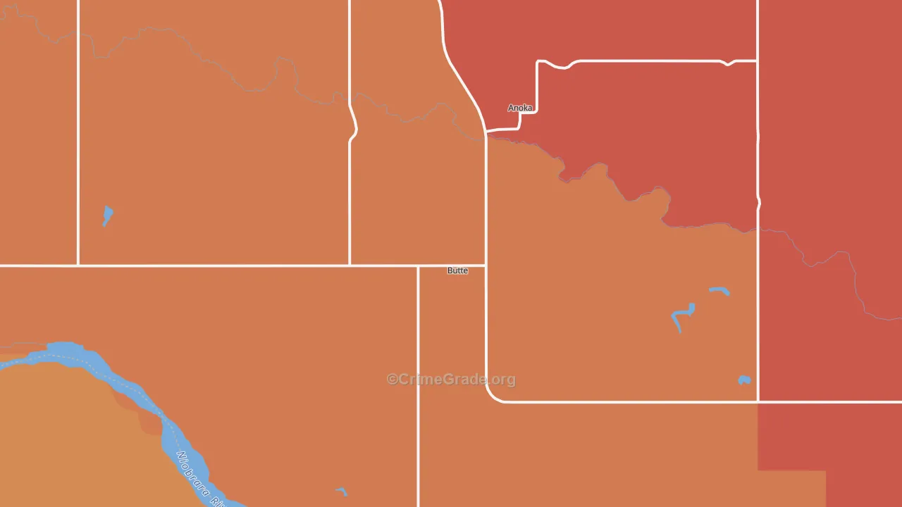 Butte, NE Map of Assault Rates