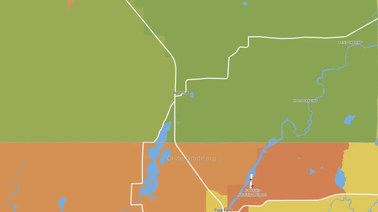 Butternut, WI Map of Assault Rates