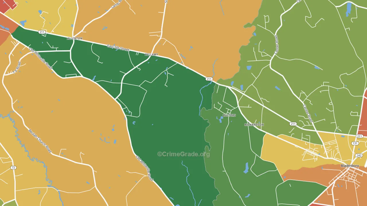 Butters, NC Map of Assault Rates