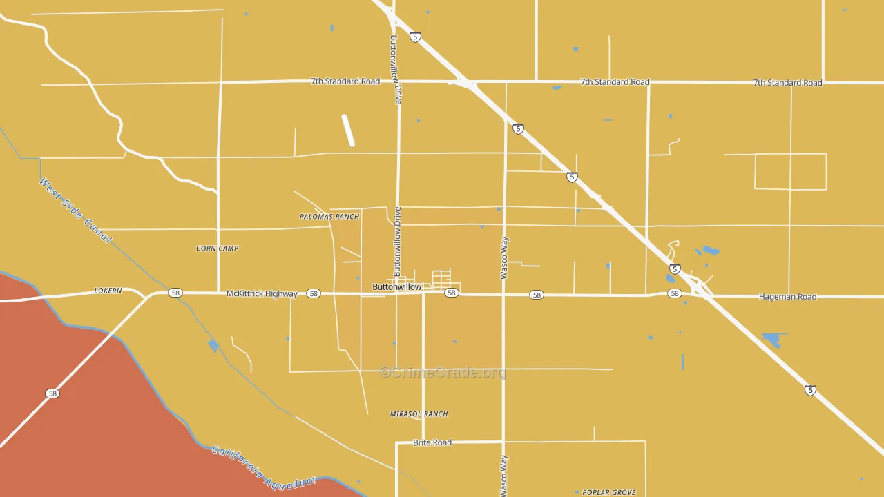 Buttonwillow, CA Map of Assault Rates