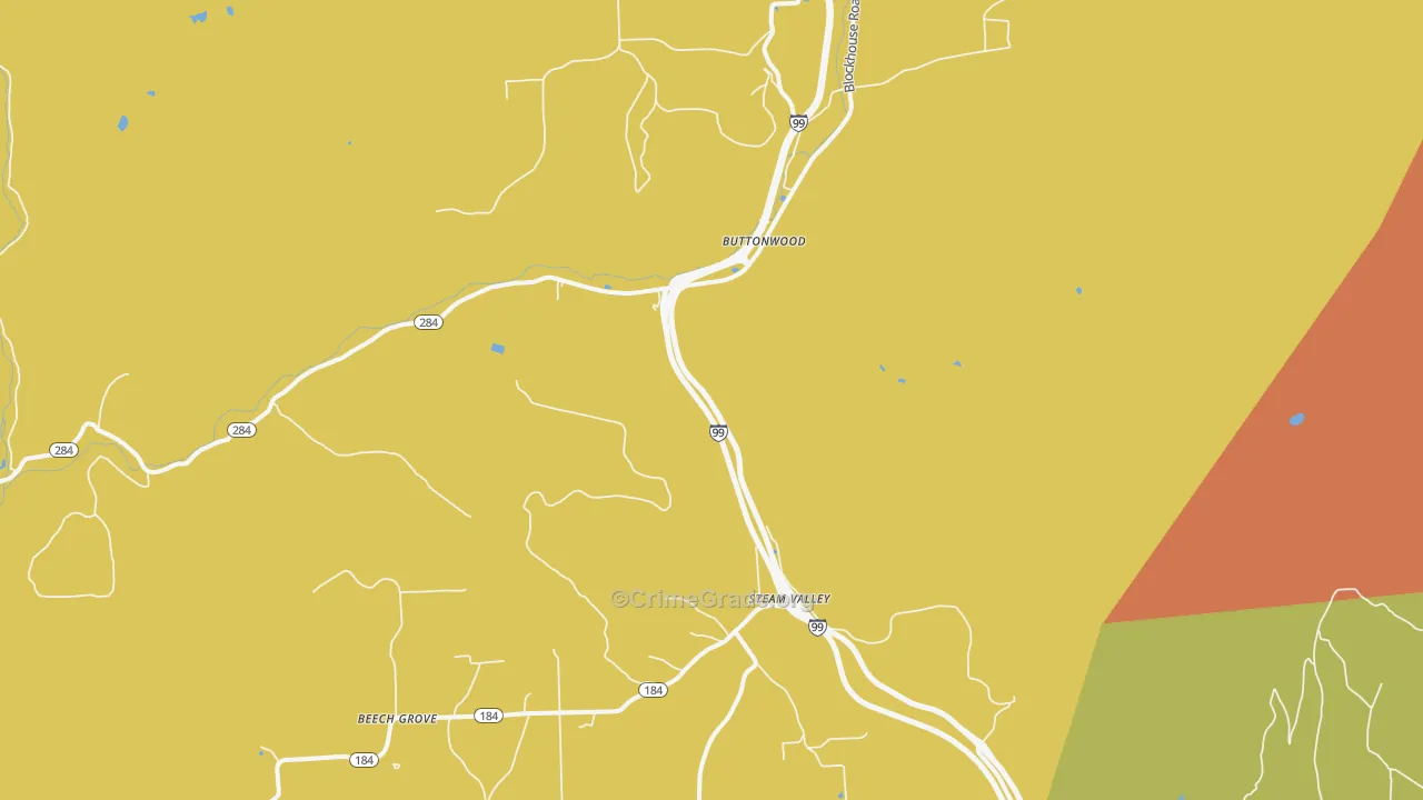 Buttonwood, PA Map of Assault Rates