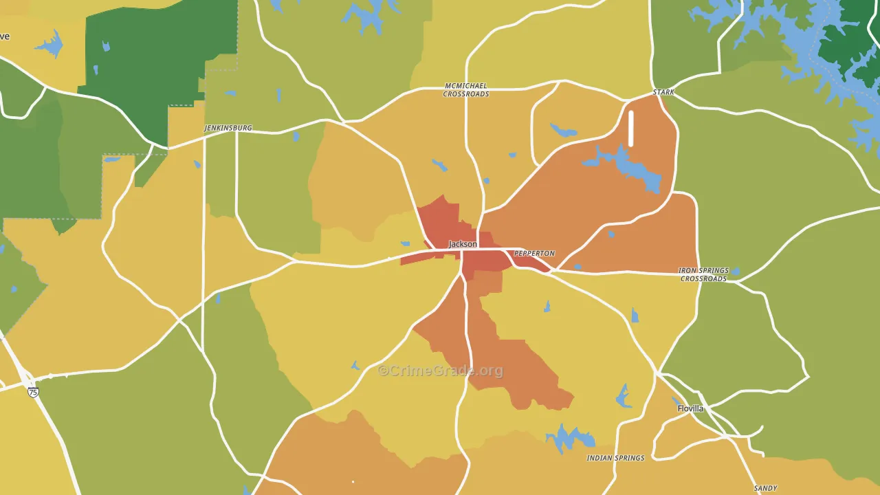Butts County, GA Map of Assault Rates