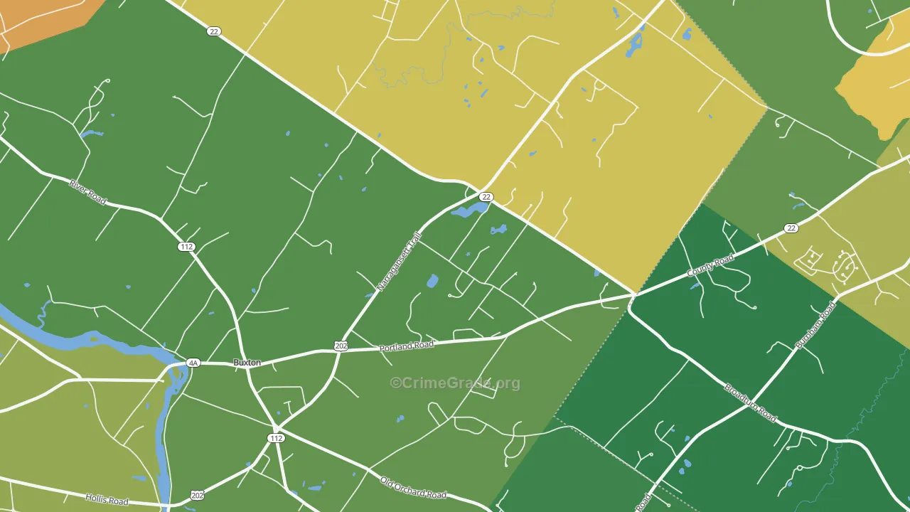 Buxton, ME Map of Assault Rates