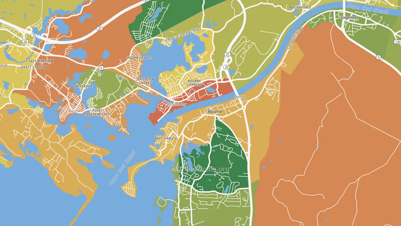 Buzzards Bay, MA Map of Assault Rates