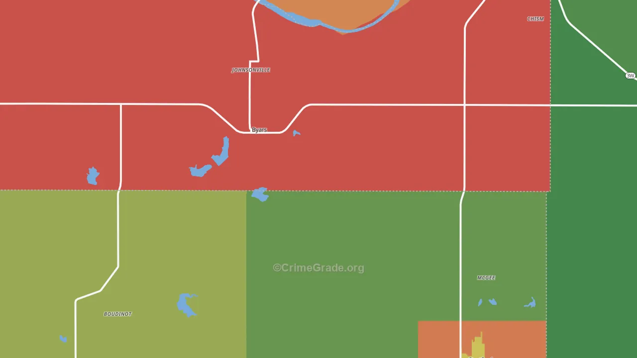 Byars, OK Map of Assault Rates