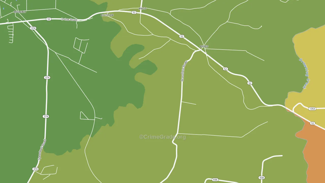 Bybee, KY Map of Assault Rates