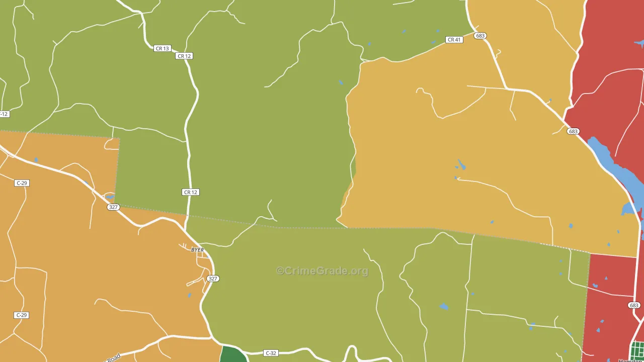 Byer, OH Map of Assault Rates