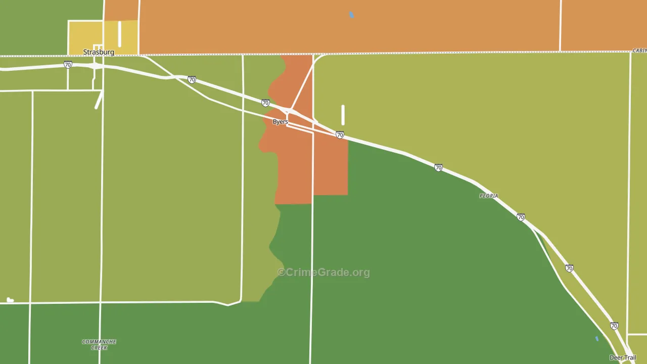 Byers, CO Map of Assault Rates