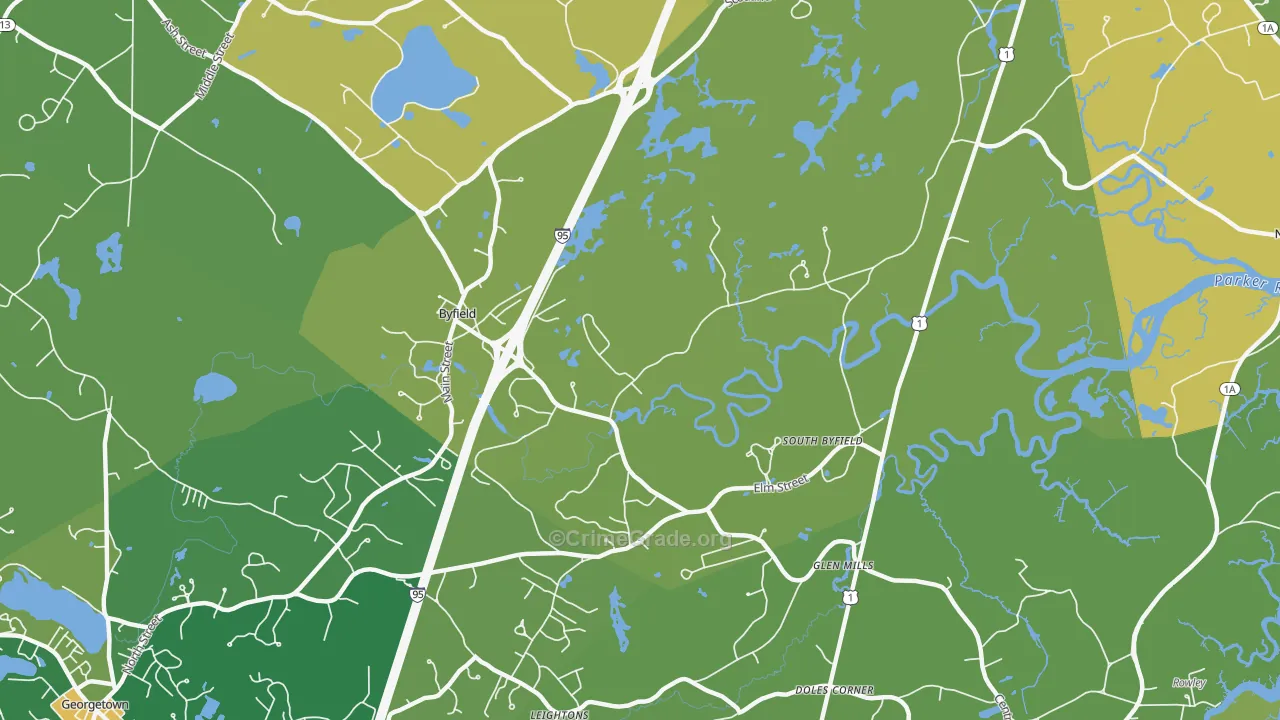 Byfield, MA Map of Assault Rates