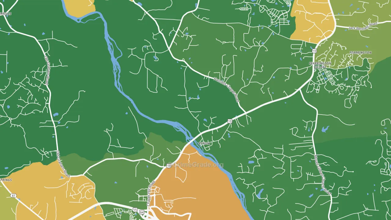 Bynum, NC Map of Assault Rates