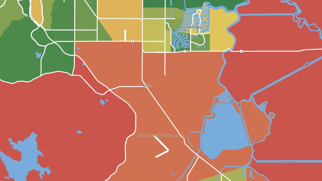 Byron, CA Map of Assault Rates