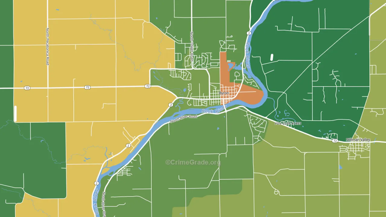 Byron, IL Map of Assault Rates
