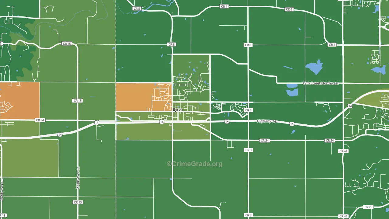 Byron, MN Map of Assault Rates