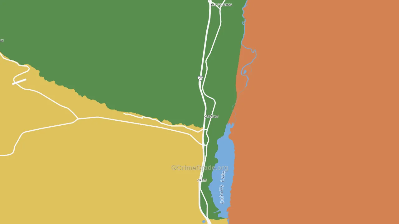 Caballo, NM Map of Assault Rates
