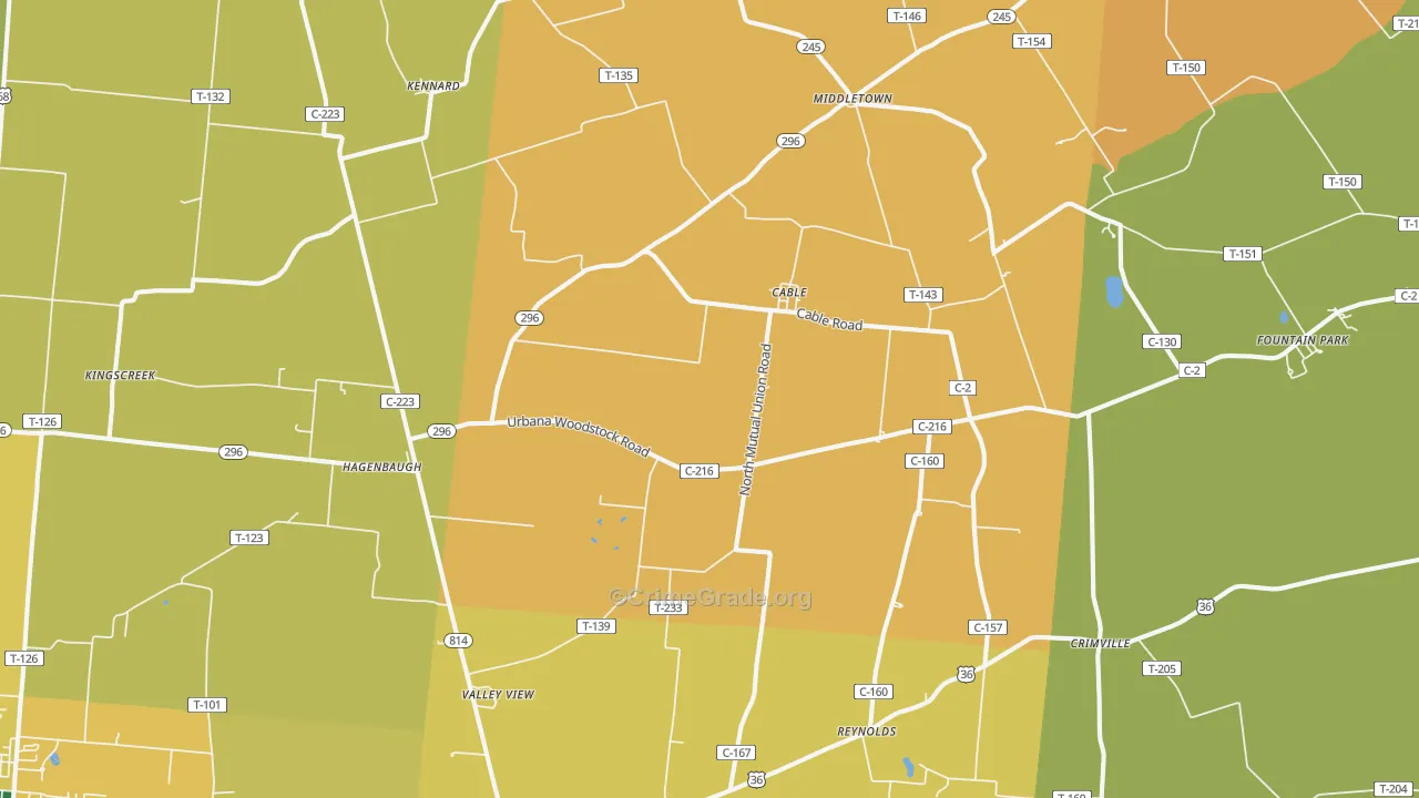 Cable, OH Map of Assault Rates