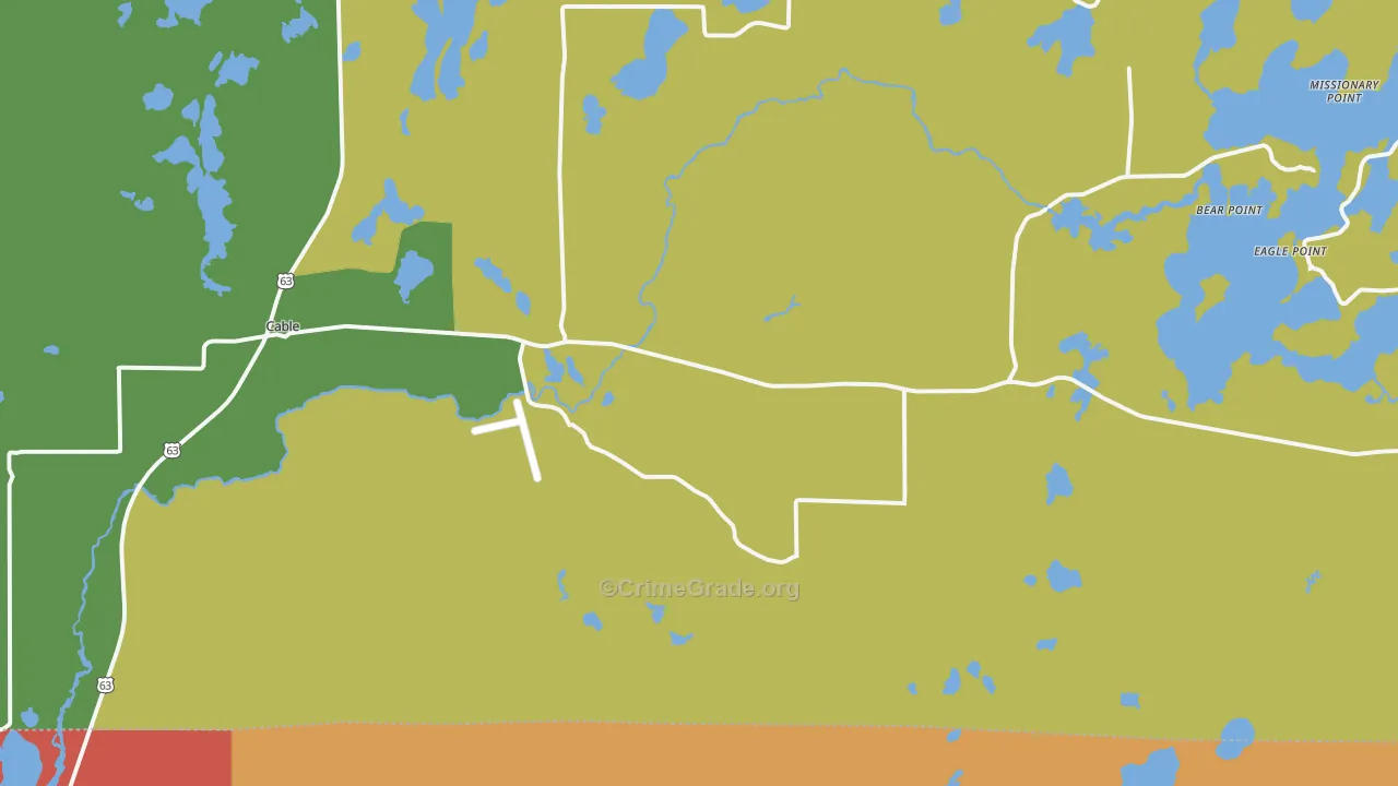 Cable, WI Map of Assault Rates