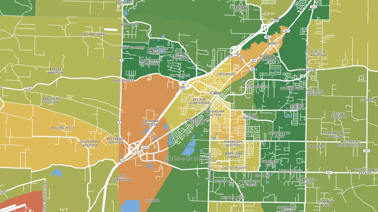 Cabot, AR Map of Assault Rates