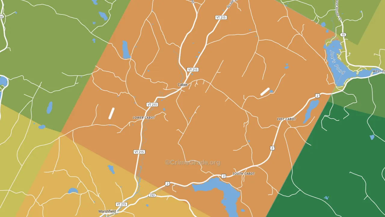 Cabot, VT Map of Assault Rates