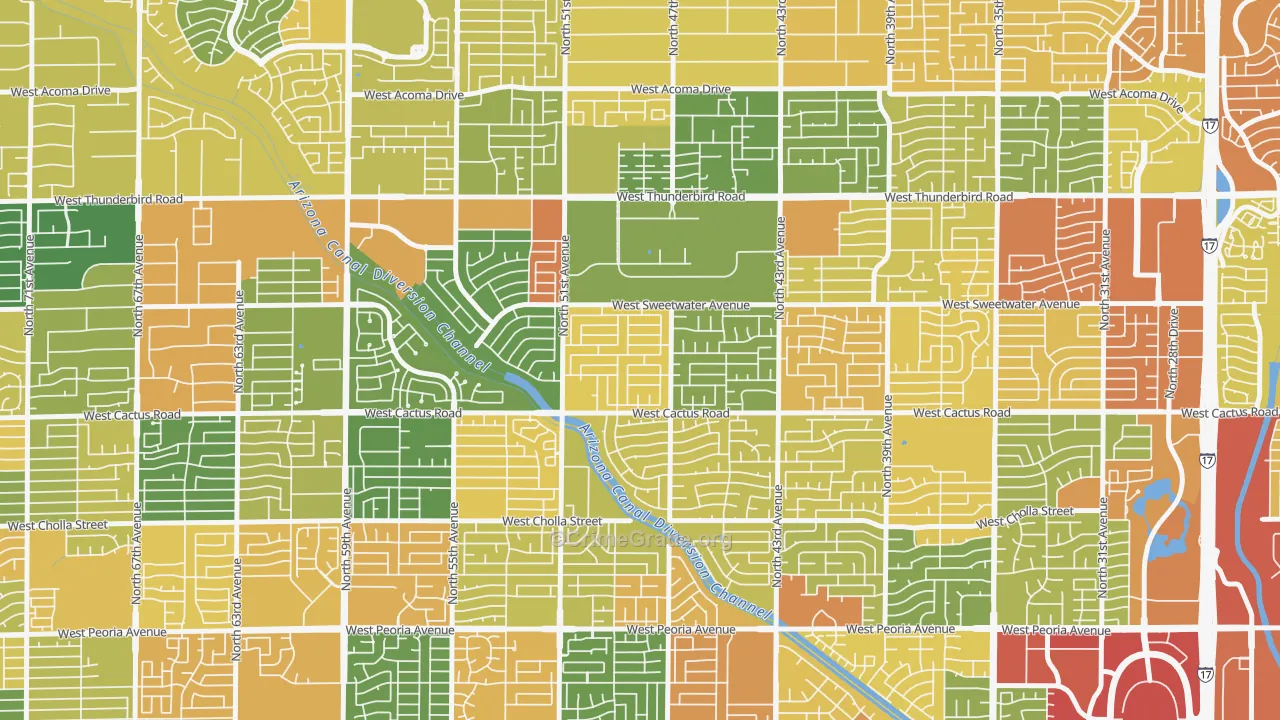 Cactus Gale, Glendale, AZ Map of Assault Rates