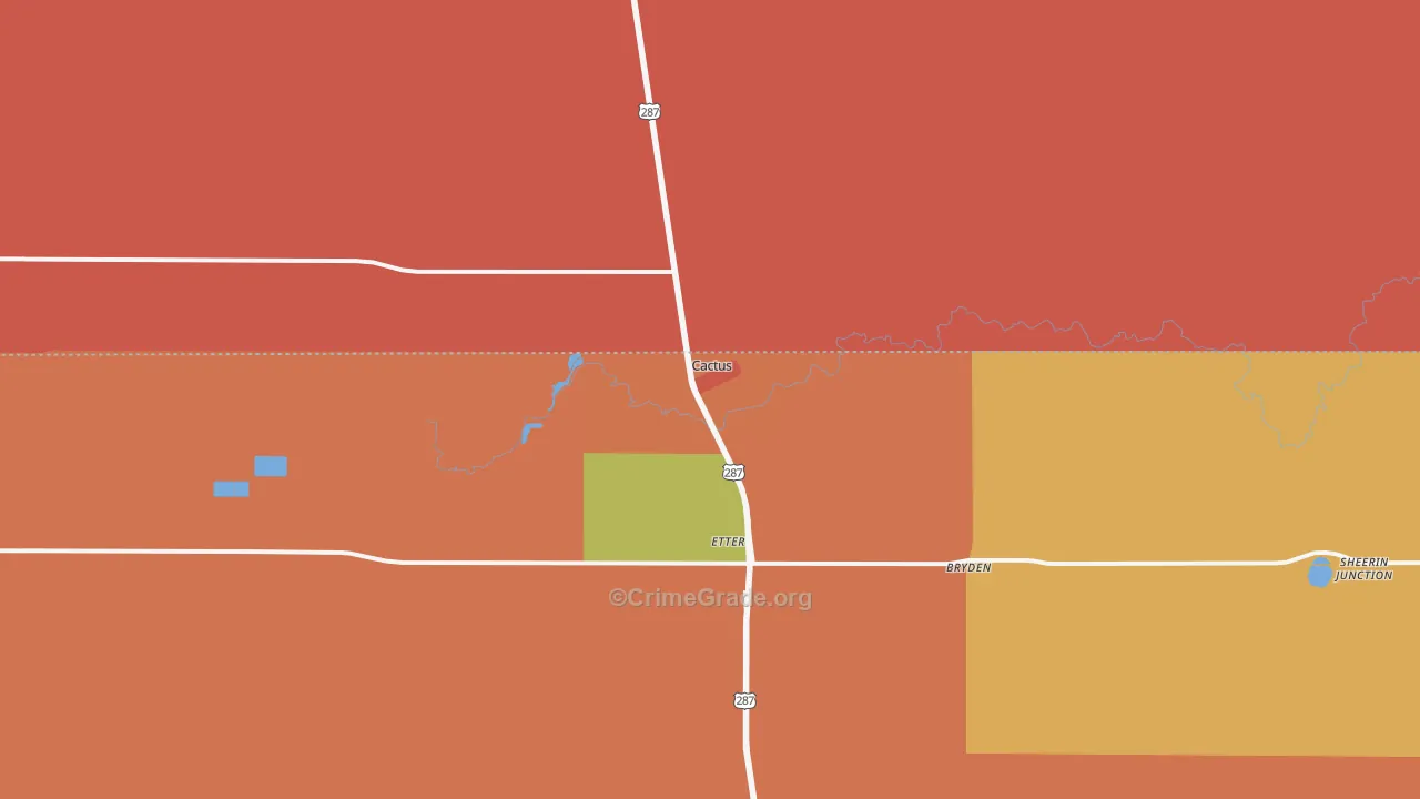 Cactus, TX Map of Assault Rates