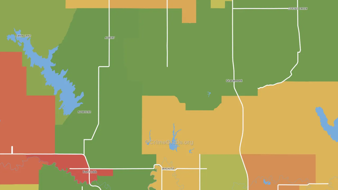 Caddo County, OK Map of Assault Rates