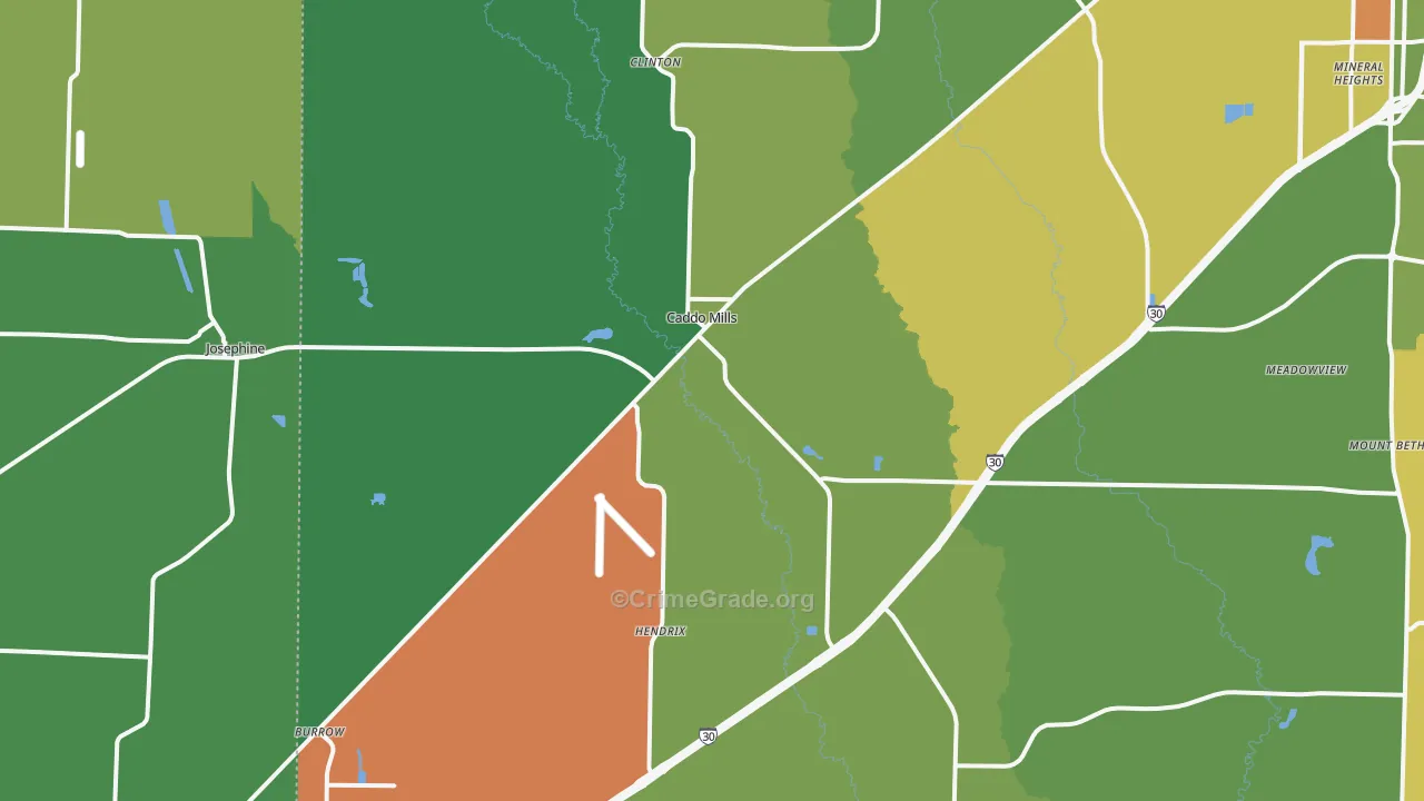 Caddo Mills, TX Map of Assault Rates