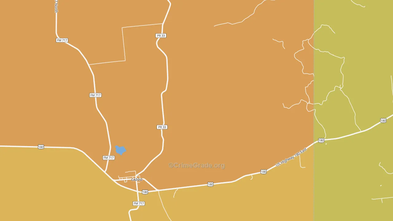 Caddo, TX Map of Assault Rates