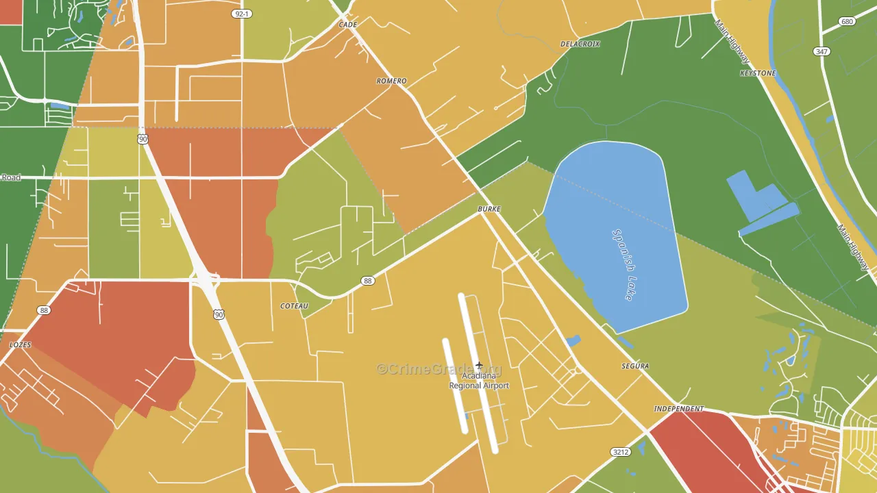 Cade, LA Map of Assault Rates