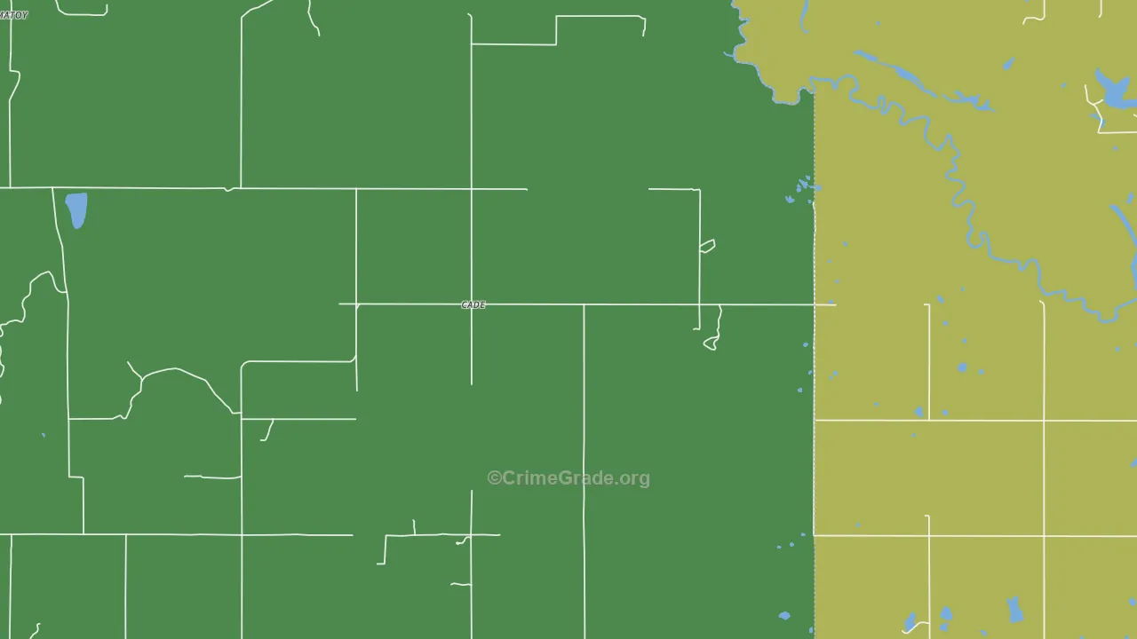 Cade, OK Map of Assault Rates