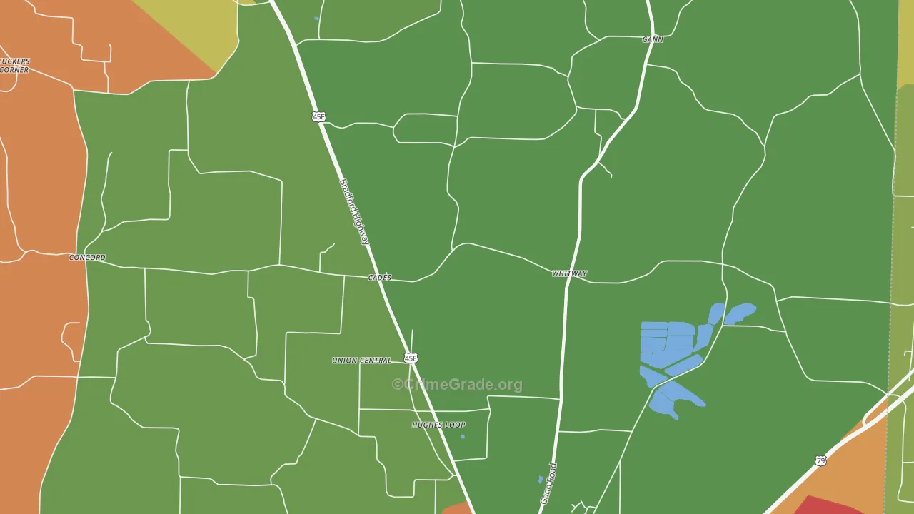 Cades, TN Map of Assault Rates