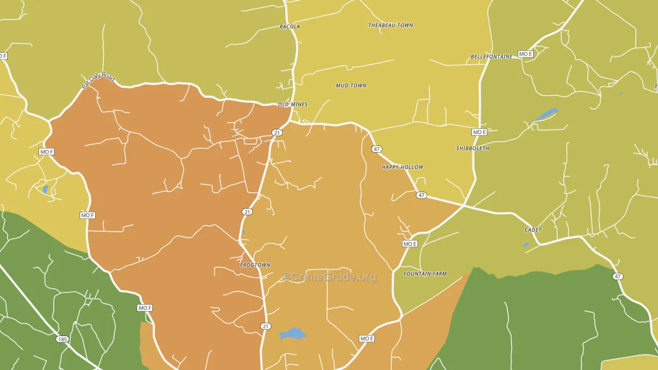Cadet, MO Map of Assault Rates