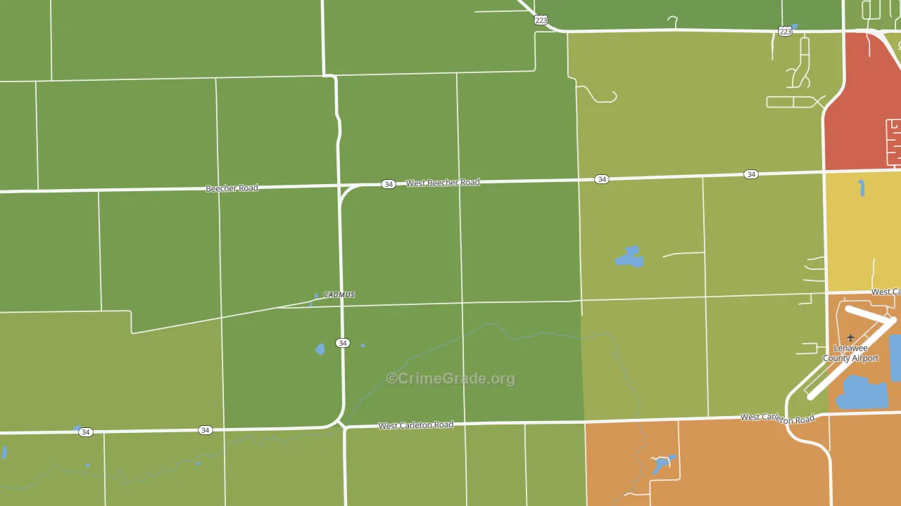 Cadmus, MI Map of Assault Rates