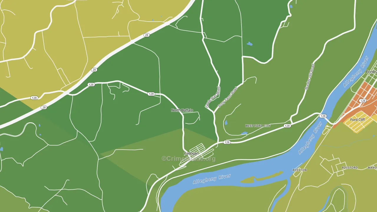 Cadogan, PA Map of Assault Rates