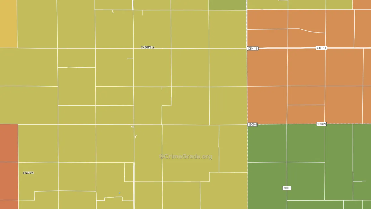 Cadwell, IL Map of Assault Rates
