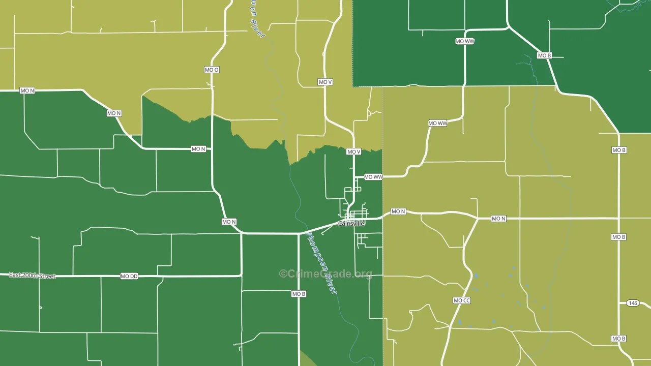 Cainsville, MO Map of Assault Rates