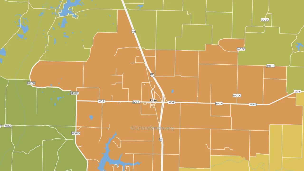 Cairo, MO Map of Assault Rates