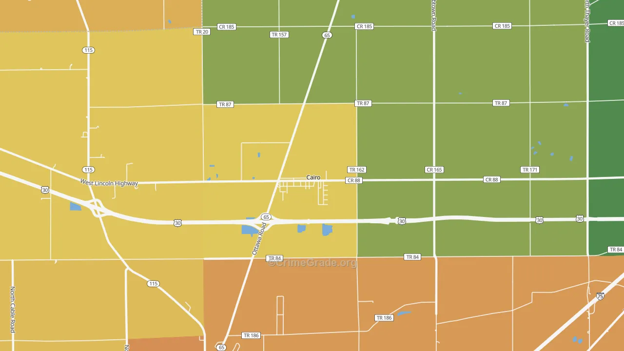 Cairo, OH Map of Assault Rates