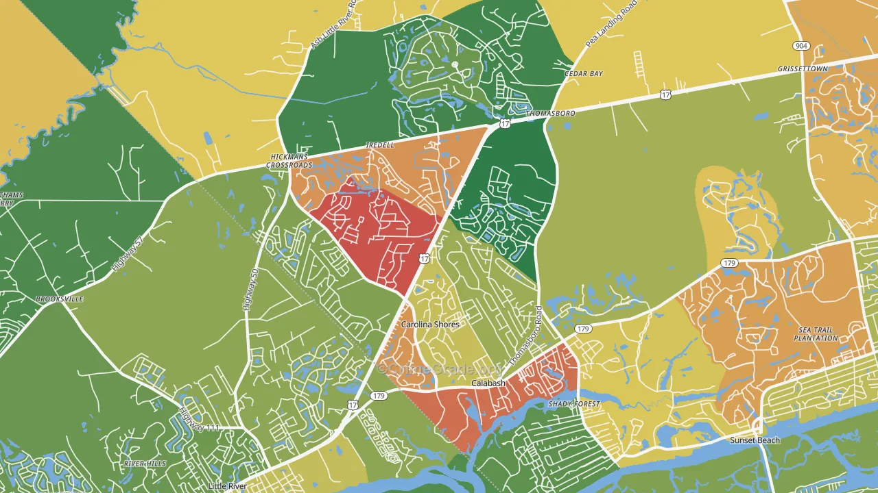 Calabash, NC Map of Assault Rates