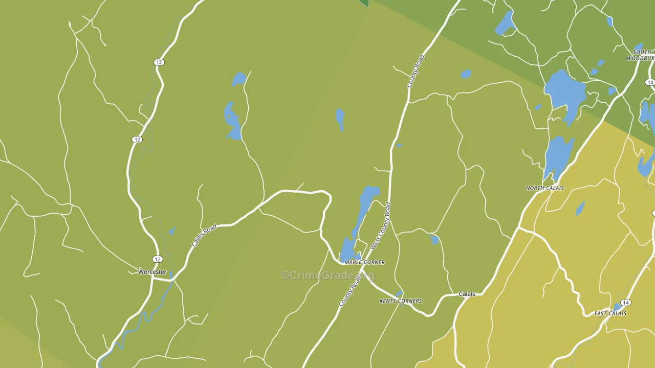 Calais, VT Map of Assault Rates