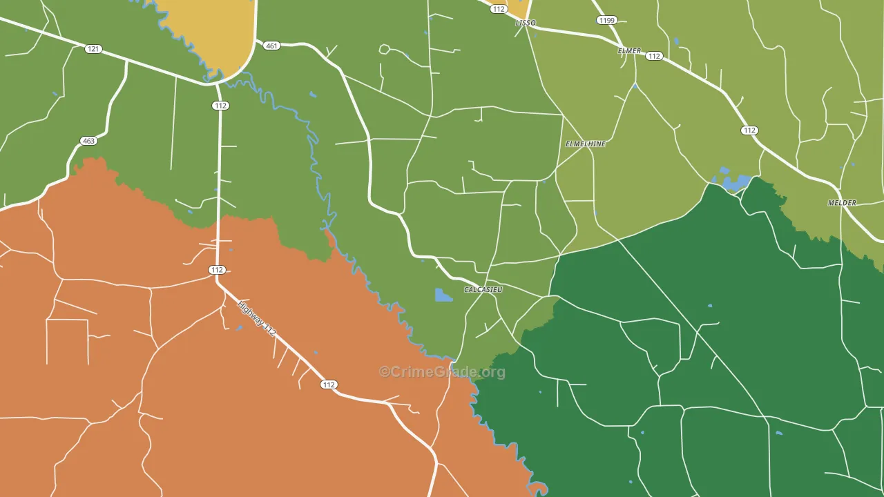 Calcasieu, LA Map of Assault Rates
