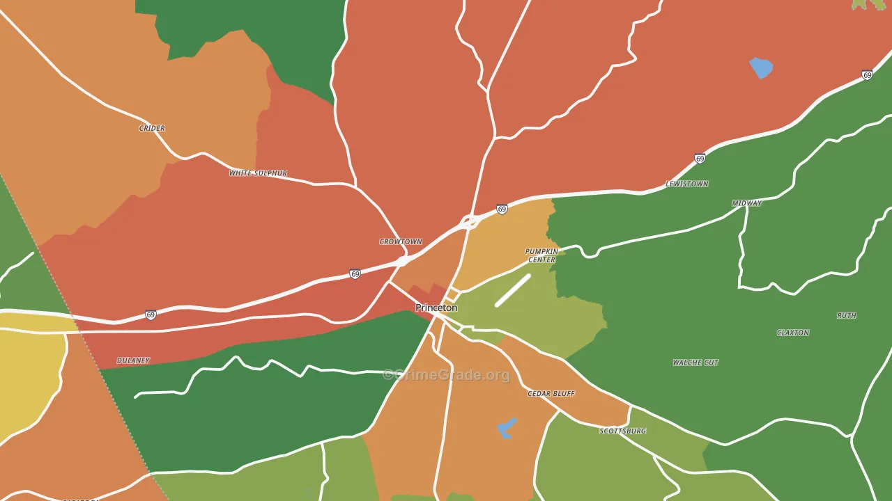 Caldwell County, KY Map of Assault Rates