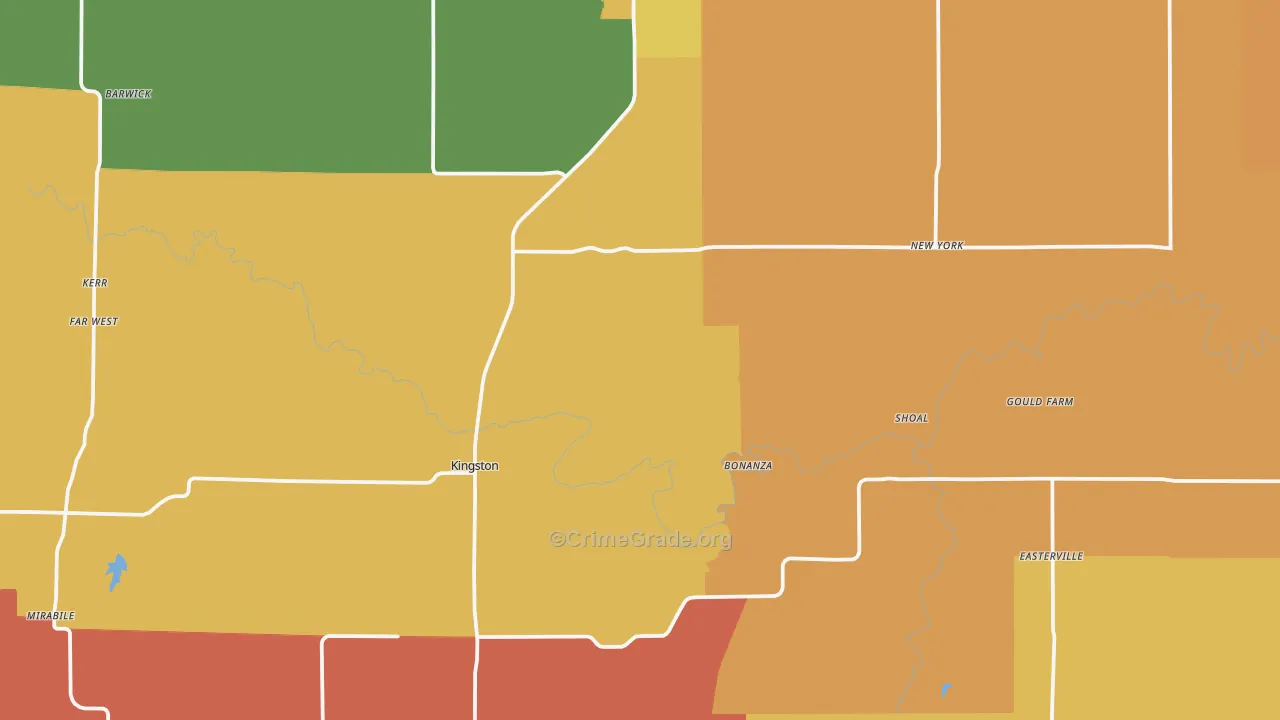 Caldwell County, MO Map of Assault Rates