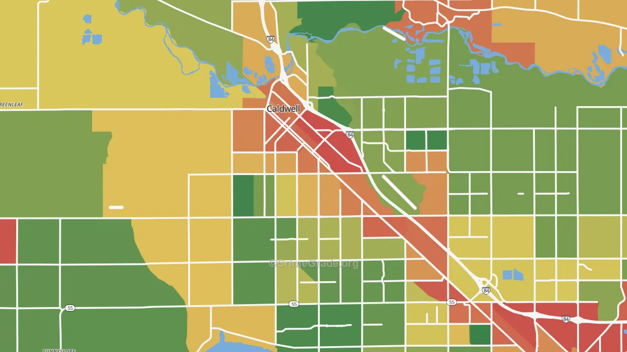 Caldwell, ID Map of Assault Rates