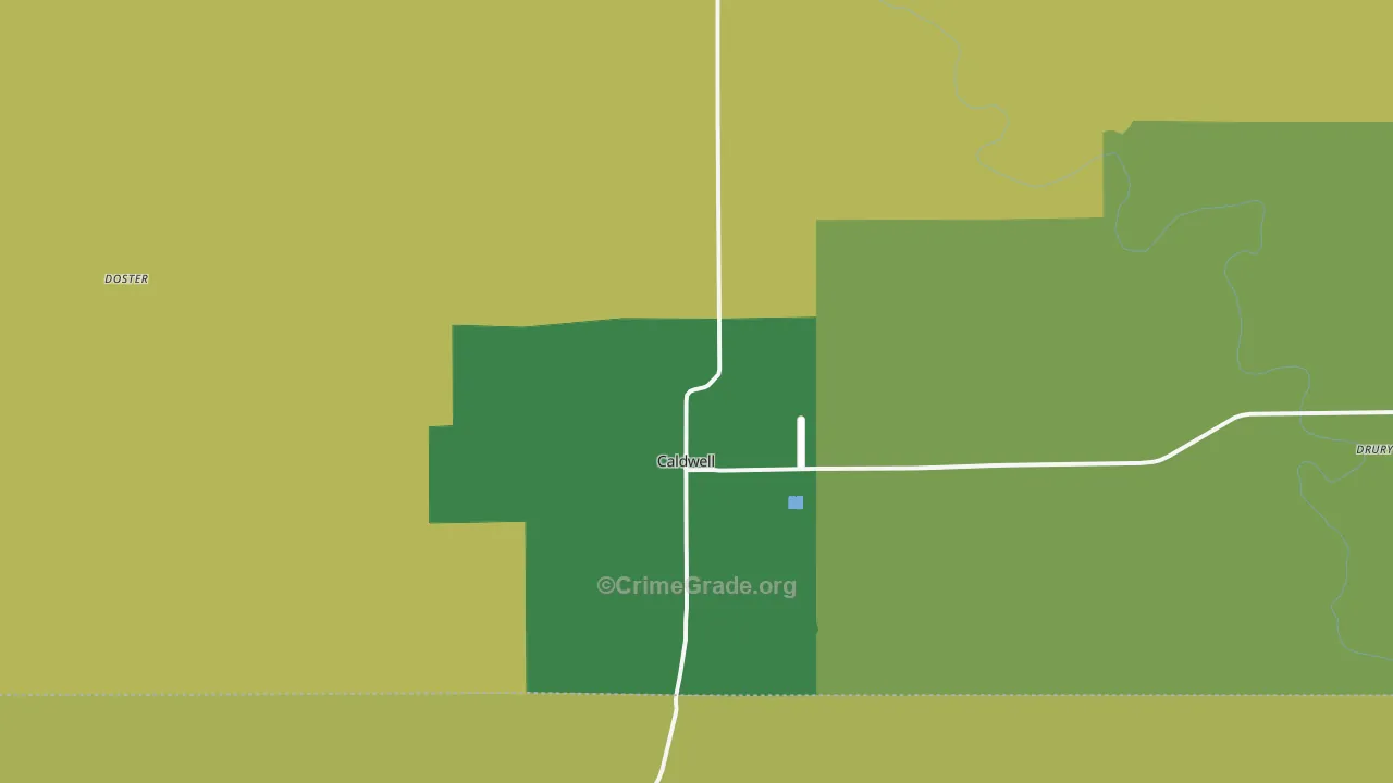 Caldwell, KS Map of Assault Rates