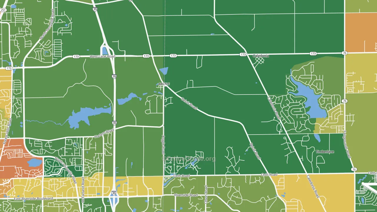 Caledonia, IL Map of Assault Rates