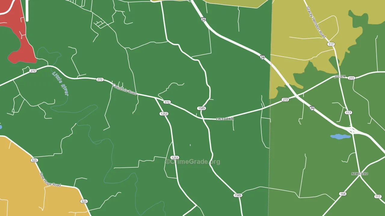 Caledonia, KY Map of Assault Rates