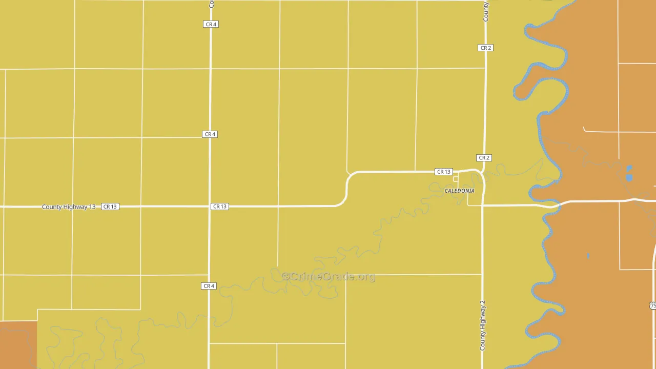 Caledonia, ND Map of Assault Rates