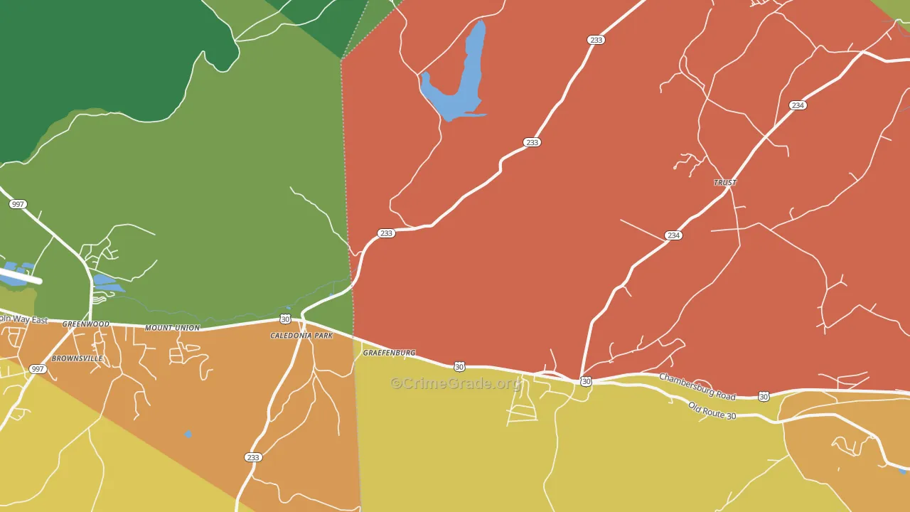 Caledonia Park, PA Map of Assault Rates