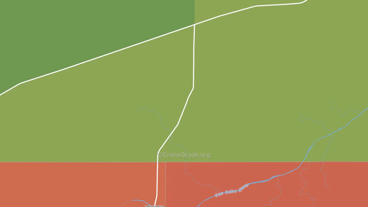 Calf Creek, TX Map of Assault Rates